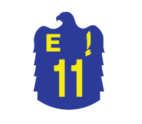 The letter E in this guide sign denotes that